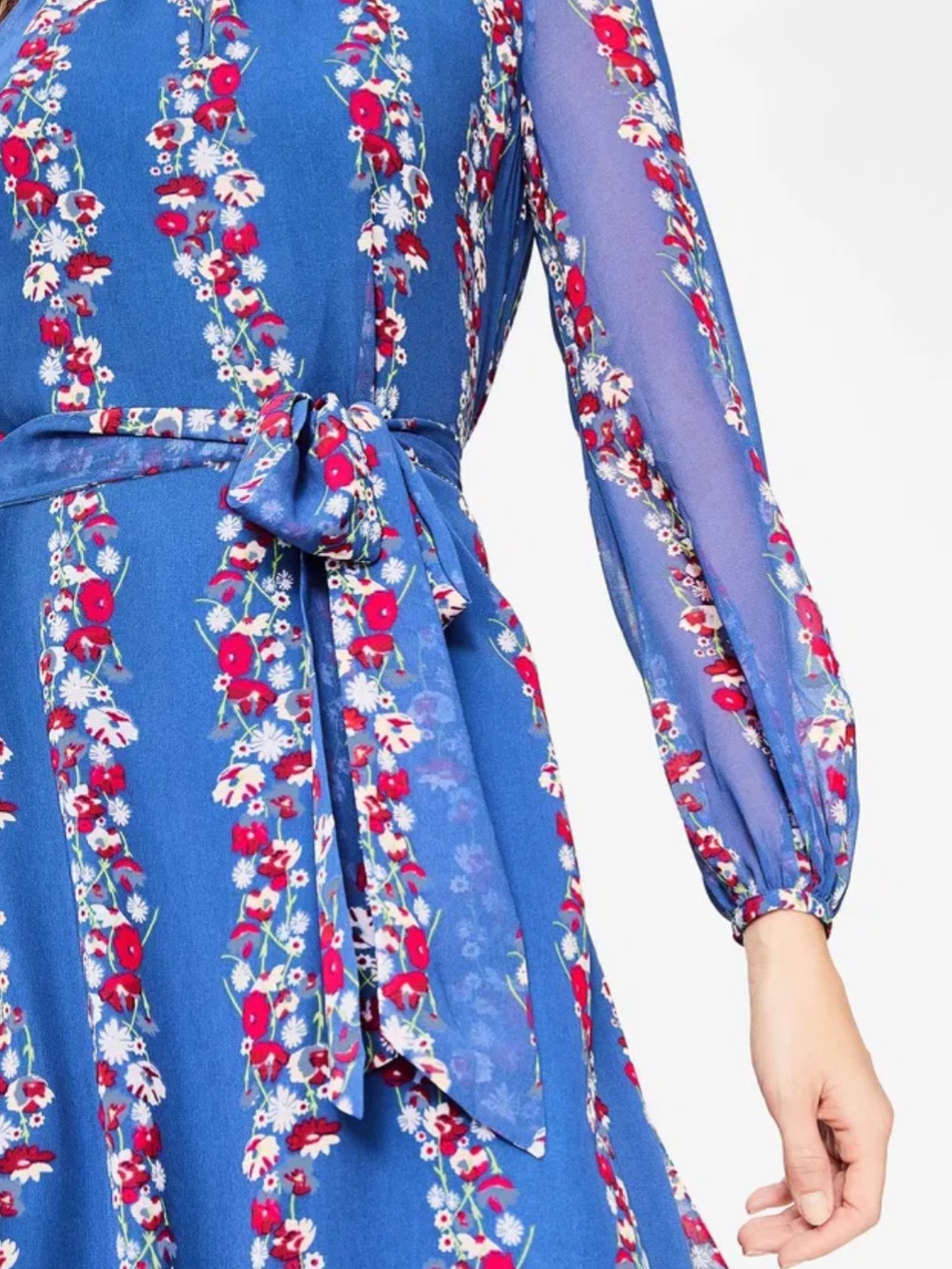 BODEN Kathleen Midi Dress Opulent Blue Flowerbed Floral {3B51} - Picture 4 of 12